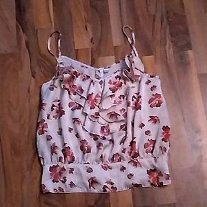Silk pink floral tank top